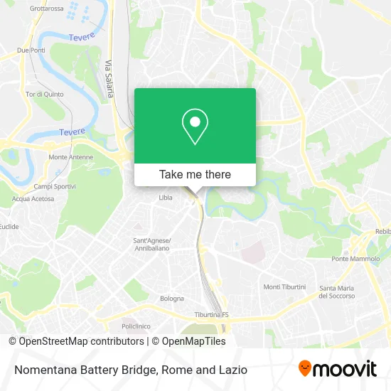 Nomentana Battery Bridge map