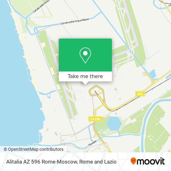 Alitalia AZ 596 Rome-Moscow map