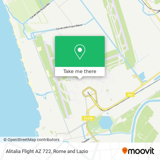 Alitalia Flight AZ 722 map