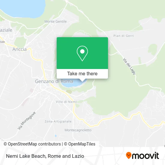 Nemi Lake Beach map