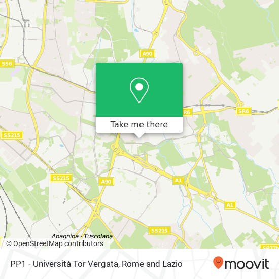 PP1 - Università Tor Vergata map