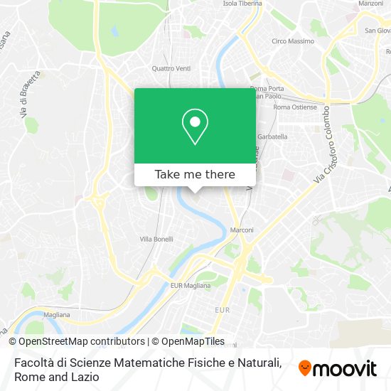 Facoltà di Scienze Matematiche Fisiche e Naturali map