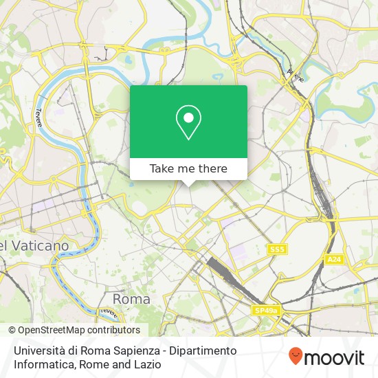 Università di Roma  Sapienza  - Dipartimento Informatica map