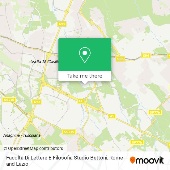 Facoltà Di Lettere E Filosofia Studio Bettoni map