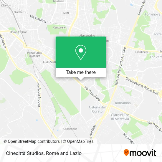 Cinecittà Studios map