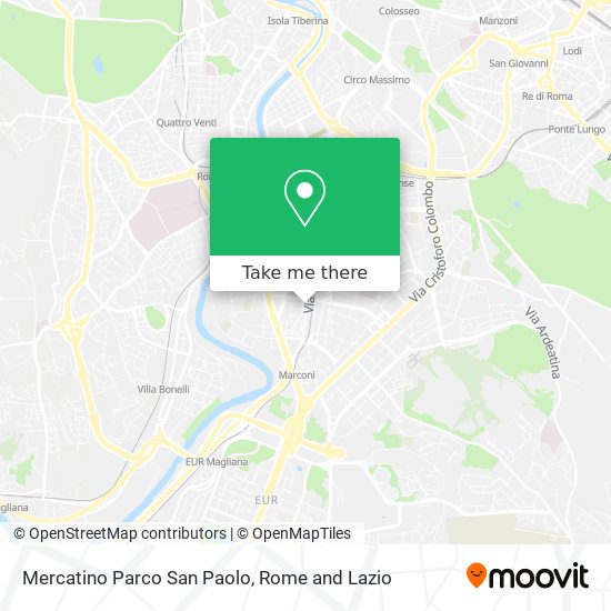 Mercatino Parco San Paolo map