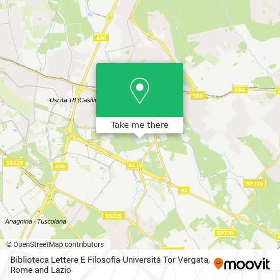 Biblioteca Lettere E Filosofia-Università Tor Vergata map