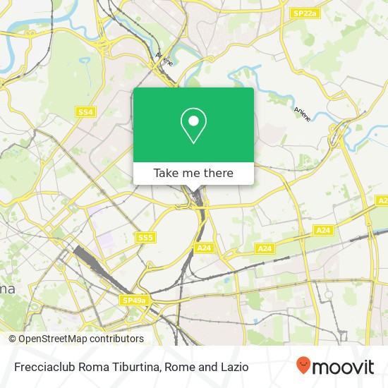 Frecciaclub Roma Tiburtina map