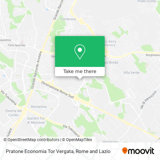Pratone Economia Tor Vergata map