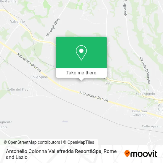 Antonello Colonna Vallefredda Resort & Spa map