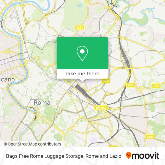 Bags Free Rome Luggage Storage map