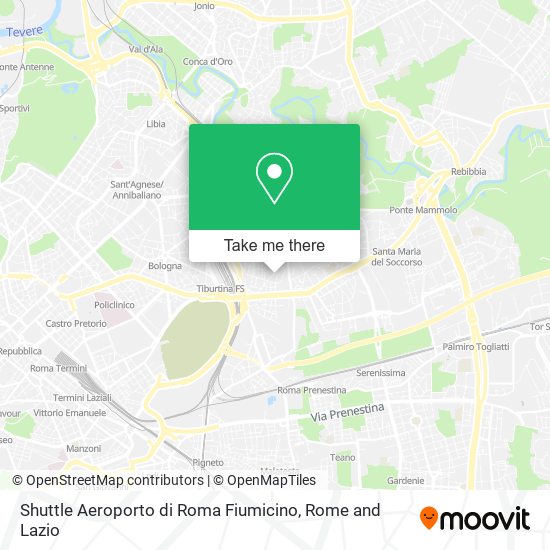 Shuttle Aeroporto di Roma Fiumicino map