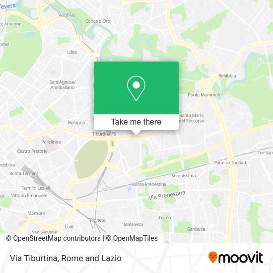 Via Tiburtina map