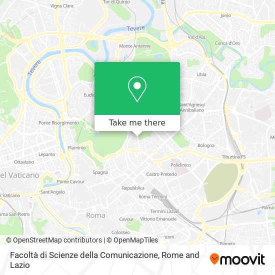 Facoltà di Scienze della Comunicazione map