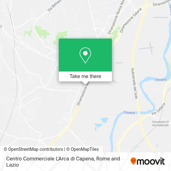L'Arca Shopping Center in Capena map