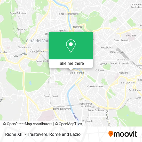 Rione XIII - Trastevere map