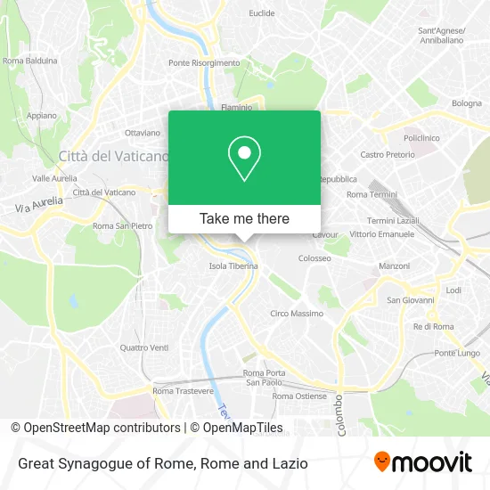 Great Synagogue of Rome map