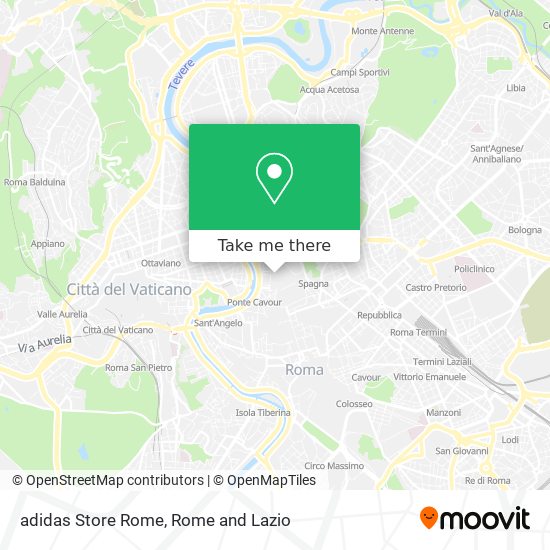 adidas Store Rome map
