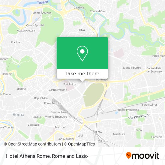 Hotel Athena Rome map