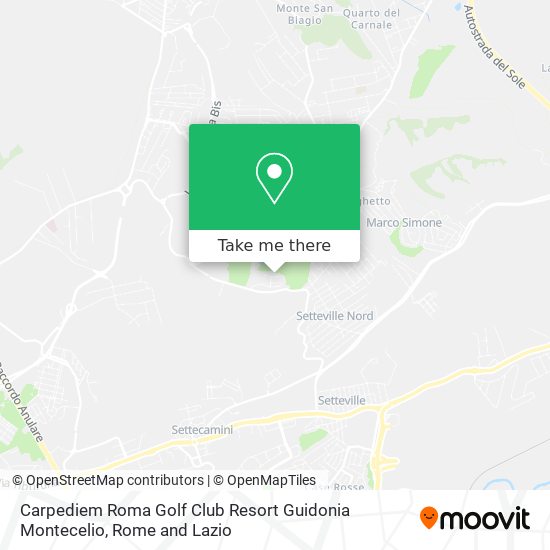 Carpediem Roma Golf Club Resort Guidonia Montecelio map