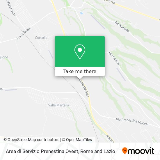 Area di Servizio Prenestina Ovest map