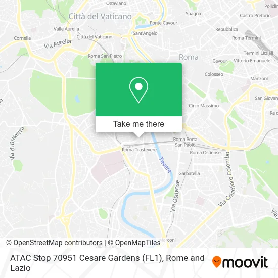 ATAC Stop 70951 Cesare Gardens (FL1) map