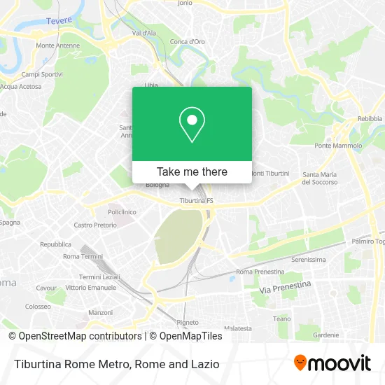 Tiburtina Rome Metro map