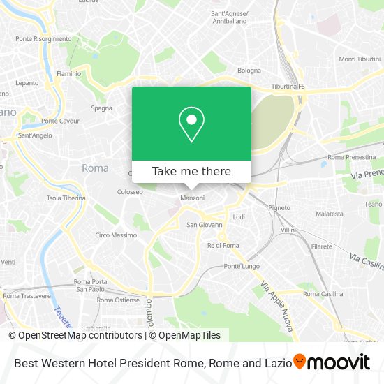 Best Western Hotel President Rome map