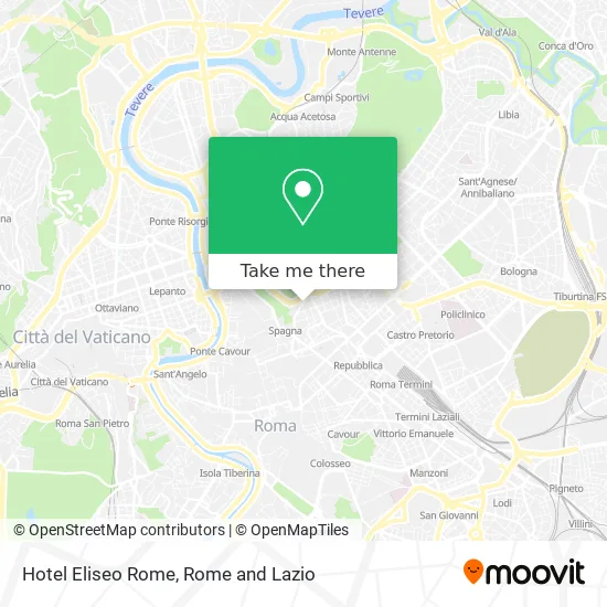 Eliseo Hotel Rome map