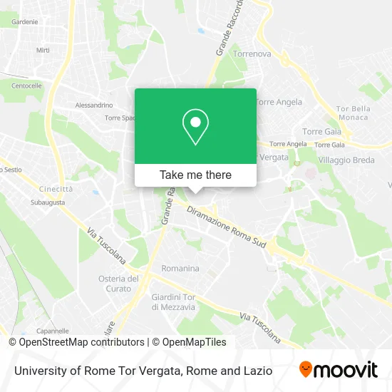 University of Rome Tor Vergata map