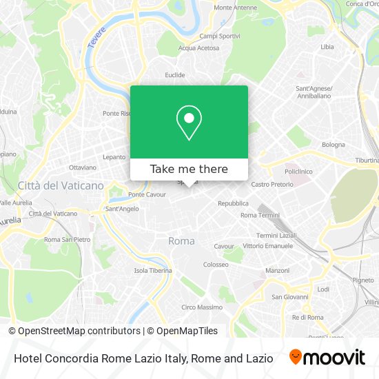 Hotel Concordia Rome Lazio Italy map