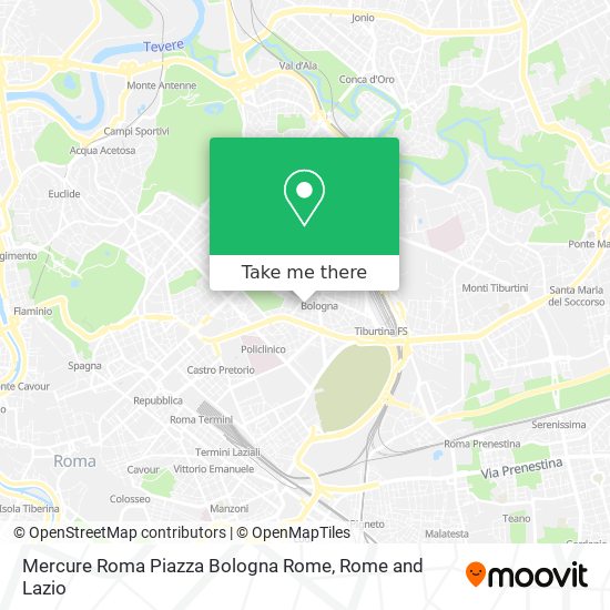 Mercure Roma Piazza Bologna Rome map