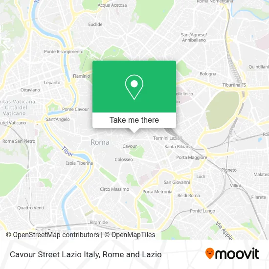 Cavour Street Lazio Italy map