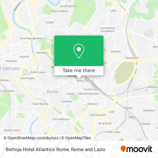Bettoja Hotel Atlantico Rome map