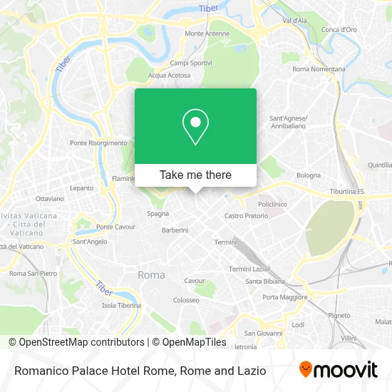 Romanico Palace Hotel Rome map