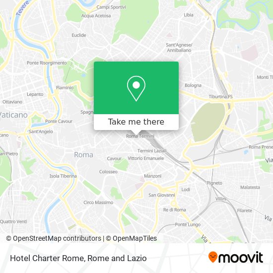 Hotel Charter Rome map