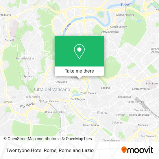 Twentyone Hotel Rome map