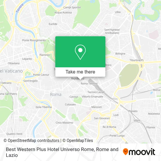 Best Western Plus Hotel Universo Rome map