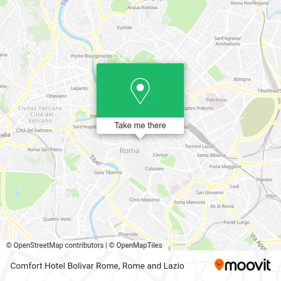 Comfort Hotel Bolivar Rome map