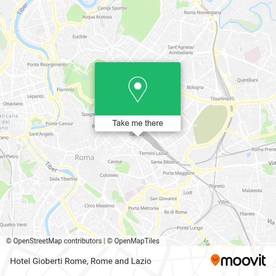 Hotel Gioberti Rome map