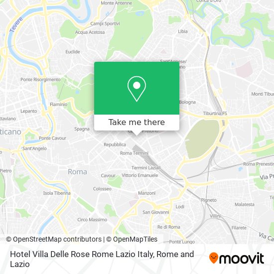 Hotel Villa Delle Rose Rome Lazio Italy map