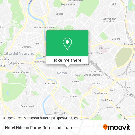 Hotel Hiberia Rome map