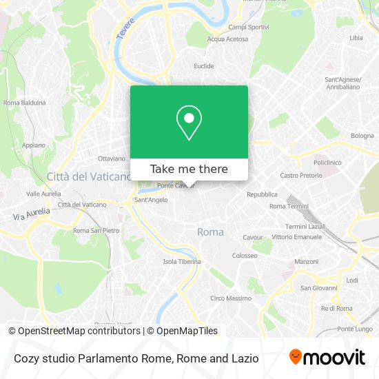 Cozy studio Parlamento Rome map