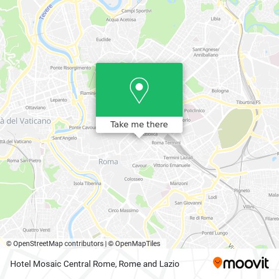 Hotel Mosaic Central Rome map