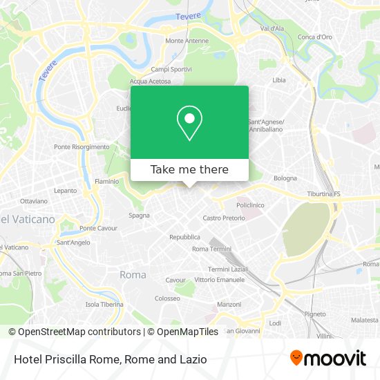 Hotel Priscilla Rome map