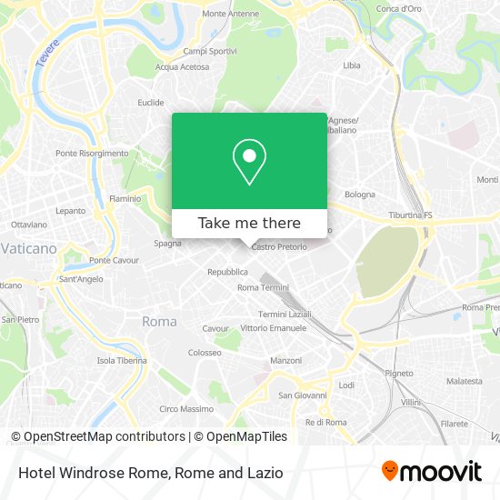 Hotel Windrose Rome map