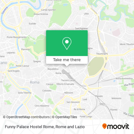 Funny Palace Hostel Rome map