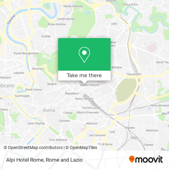 Alpi Hotel Rome map