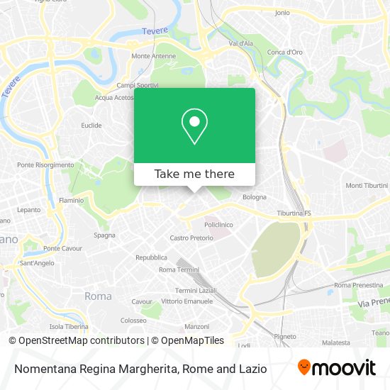 Nomentana Regina Margherita map