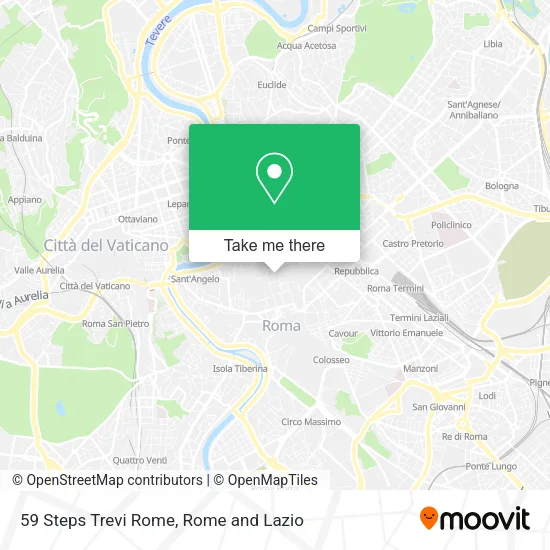 59 Steps Trevi Rome map